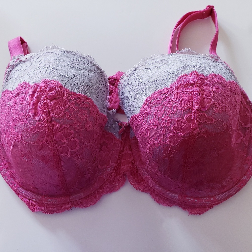 Victoria's Secret Sexy Demi Bra -Pink & White 36DD